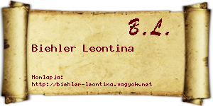 Biehler Leontina névjegykártya